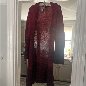 Y2K Red Knit Women's Cardigan